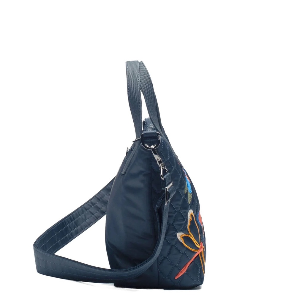 Lug Sprinkler Crossbody Bag Metallic Silver Patriotic Embroidery NWT - Picture 14 of 16